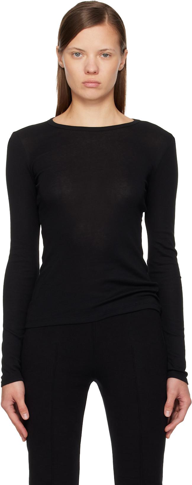 Black Olivia Longsleeve T-shirt by FLORE FLORE