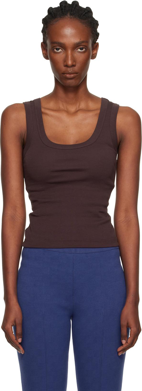 Brown Hillie Tank Top by FLORE FLORE