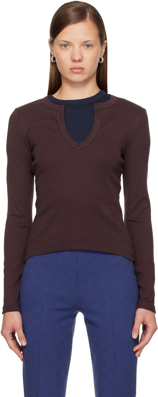 Brown Iman Longsleeve T-shirt by FLORE FLORE