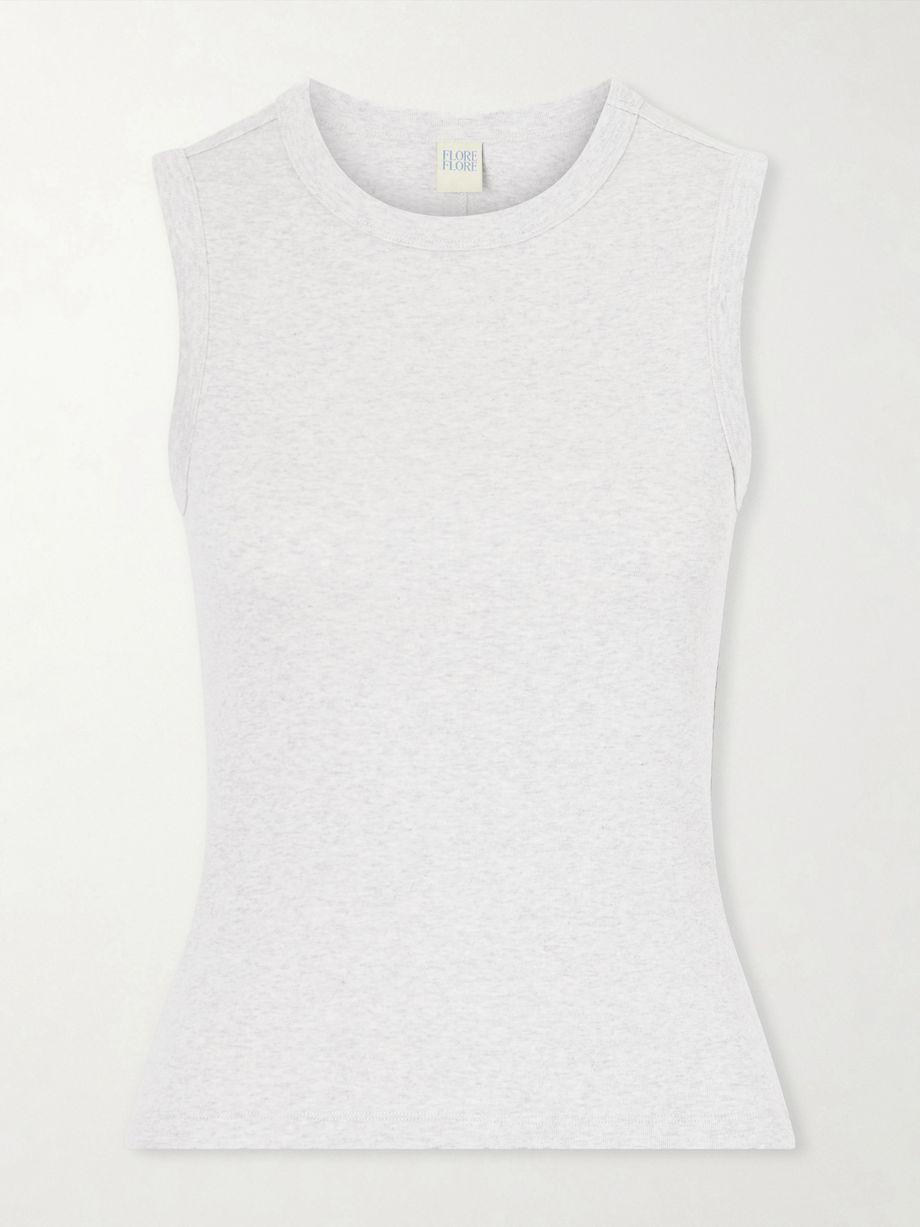 Esmé ribbed organic cotton-jersey tank by FLORE FLORE