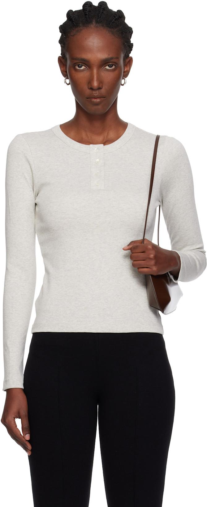 Gray Jess Longsleeve Henley by FLORE FLORE