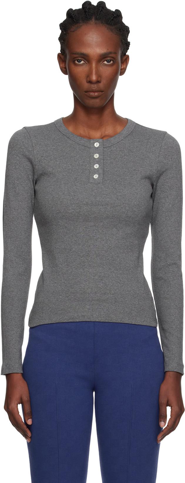 Gray Jess Longsleeve Henley by FLORE FLORE