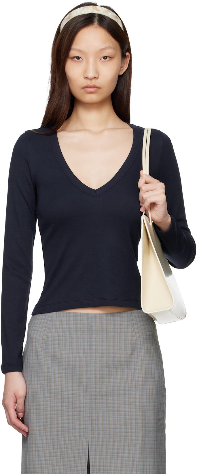 Navy Dewi Longsleeve T-shirt by FLORE FLORE