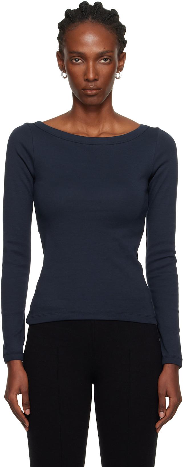 Navy Steffi Longsleeve T-shirt by FLORE FLORE