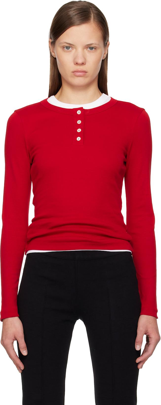 Red Jess Longsleeve Henley by FLORE FLORE