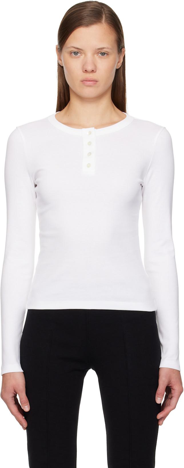 White Jess Longsleeve Henley by FLORE FLORE