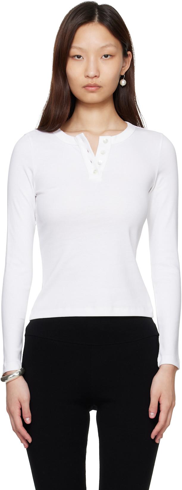 White Jess Longsleeve T-shirt by FLORE FLORE