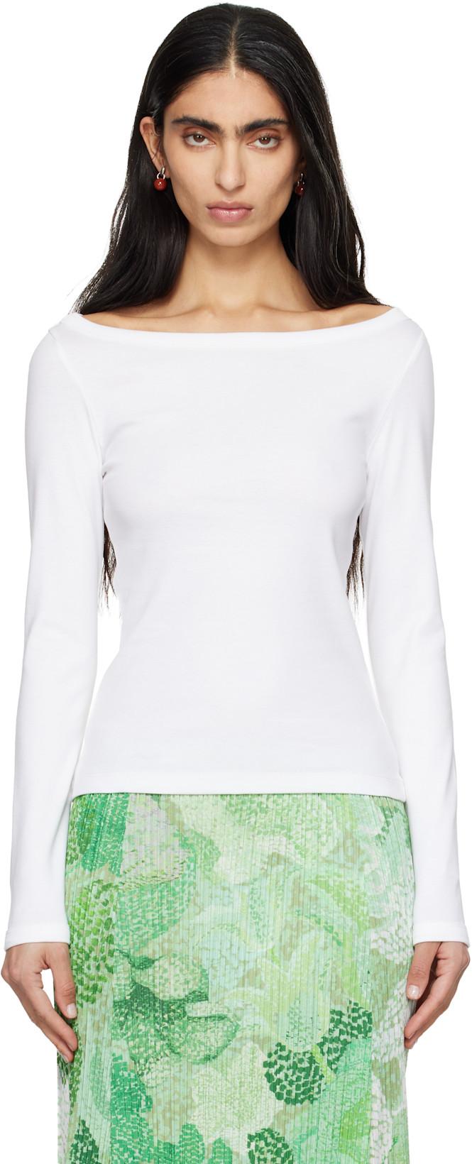White Steffi Longsleeve T-shirt by FLORE FLORE