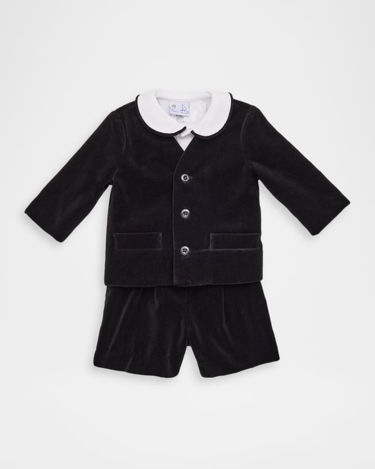 Boy's Velvet Jacket, Shorts, and Shirt Set, Size 12M-4 by FLORENCE EISEMAN
