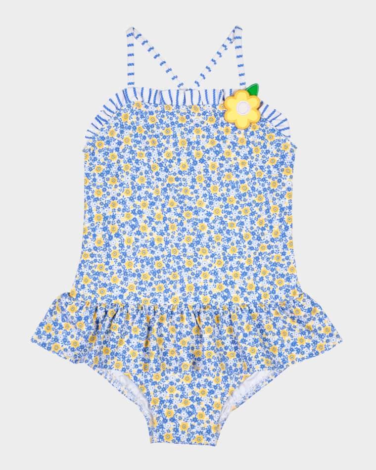 Girl's Floral Skirted One-Piece Swimsuit, Size 3-8 by FLORENCE EISEMAN