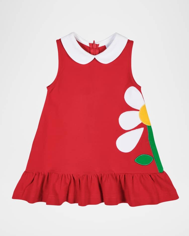 Girl's Knit Dress with Flower Motif, Size 12M-6 by FLORENCE EISEMAN