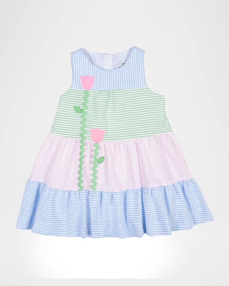 Girl's Tulip Sleeveless Seersucker Dress, Size 2T-6 by FLORENCE EISEMAN