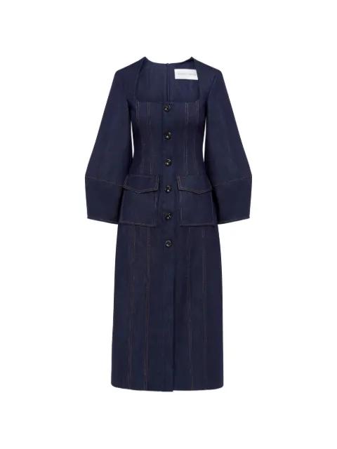 square neck button dress by FLORENCE&FORTITUDE