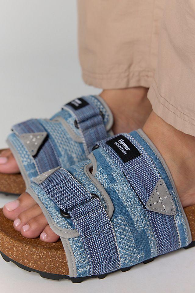 Arden Patchwork Slide Sandals by FLOWER MOUNTAIN | FREE PEOPLE
