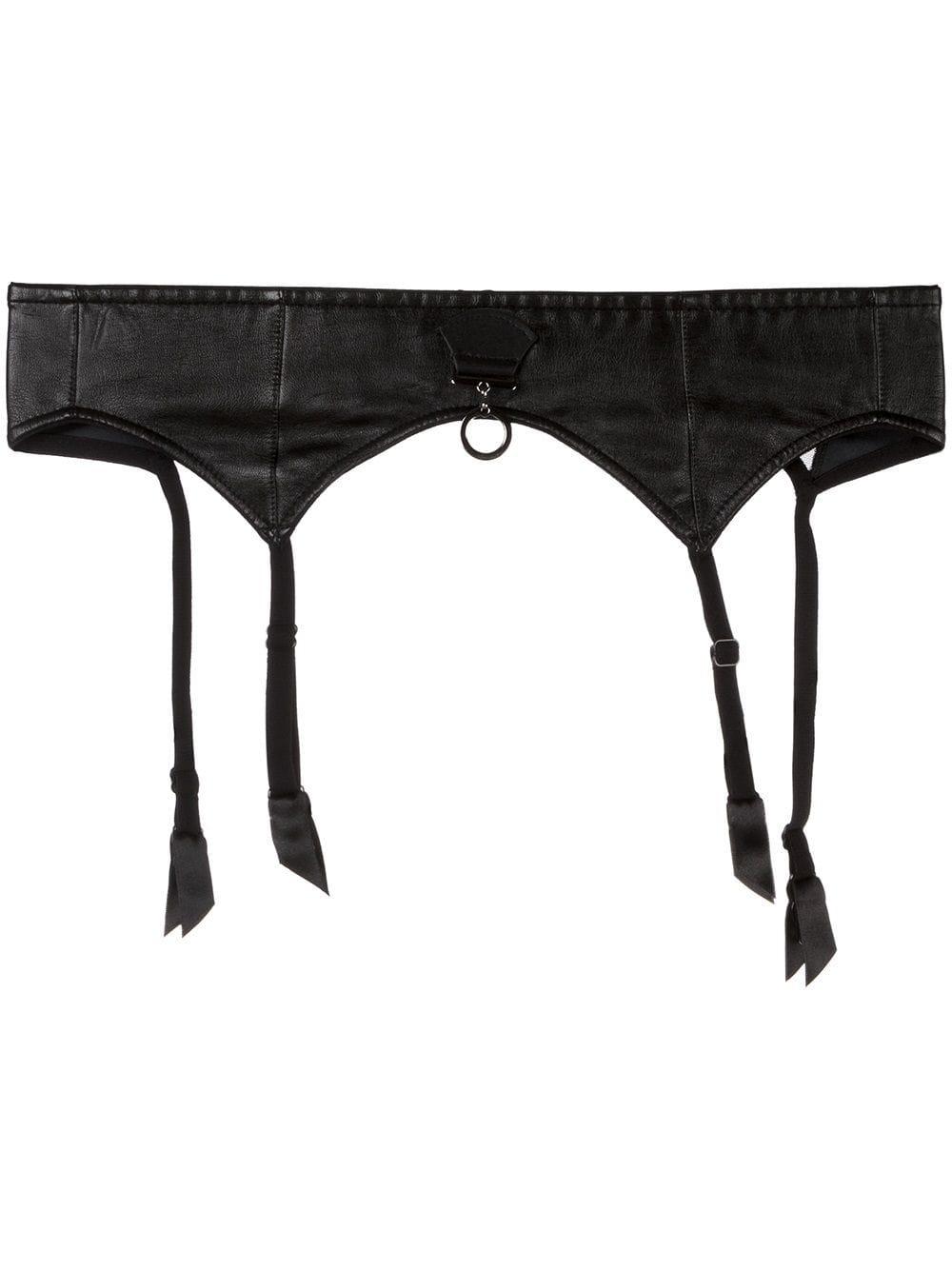 faux leather suspender belt by FOLIES BY RENAUD