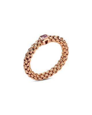 18K Rose Gold Souls Pink Sapphire Flex'it Ring by FOPE