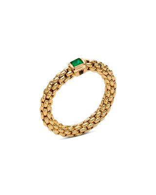 18K Yellow Gold Souls Emerald Flex'it Ring by FOPE