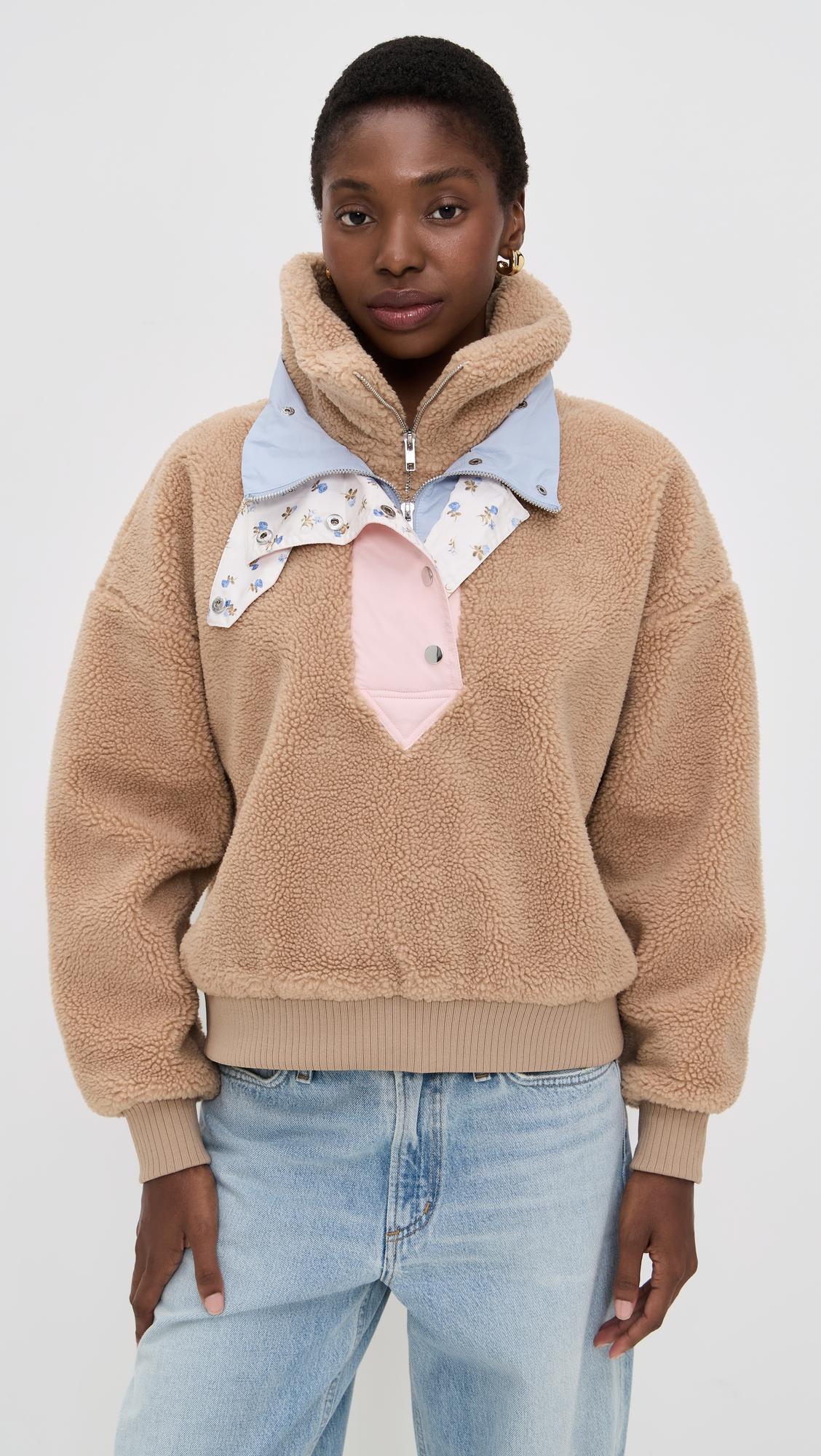 Caitlyn Sherpa Pullover Sweater by FOR LOVE & LEMONS