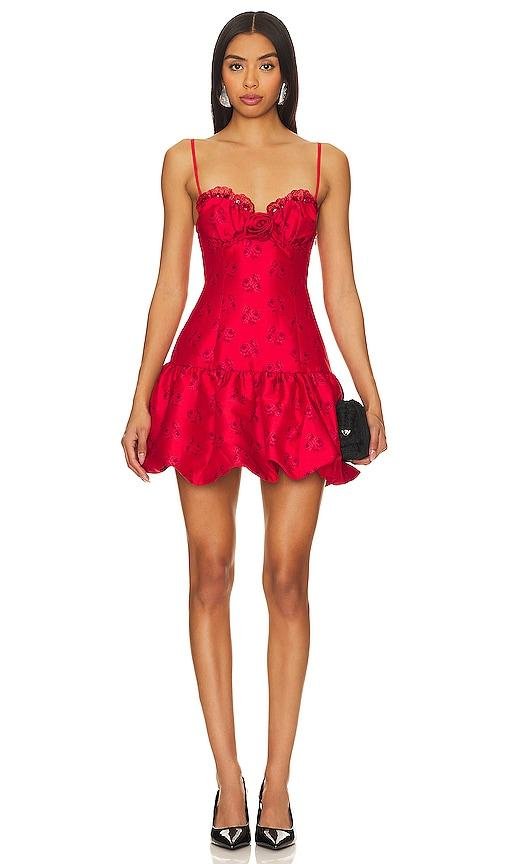 For Love & Lemons Annika Mini Dress in Red by FOR LOVE&LEMONS