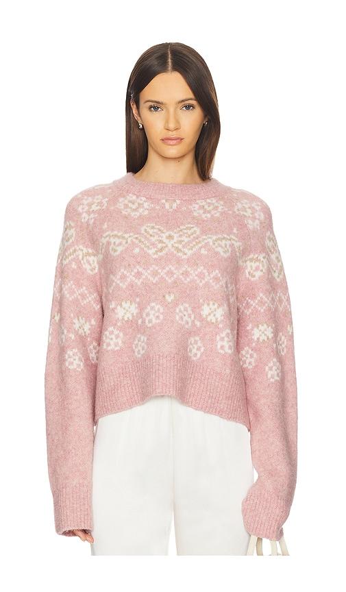 For Love & Lemons Arabella Pullover Sweater in Pink by FOR LOVE&LEMONS
