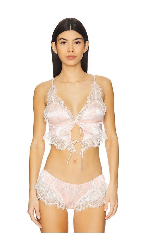 For Love & Lemons Audrey Jacquard Top in Peach by FOR LOVE&LEMONS