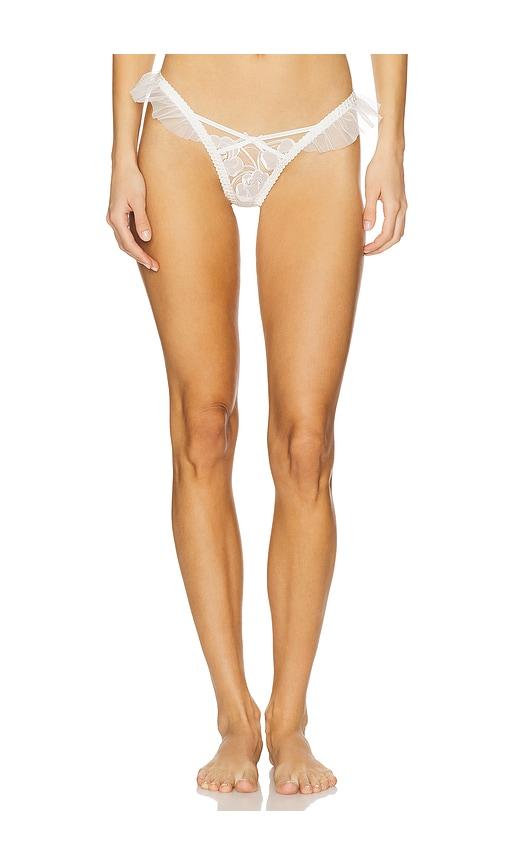 For Love & Lemons Blushing Blooms Thong Panty in White by FOR LOVE&LEMONS