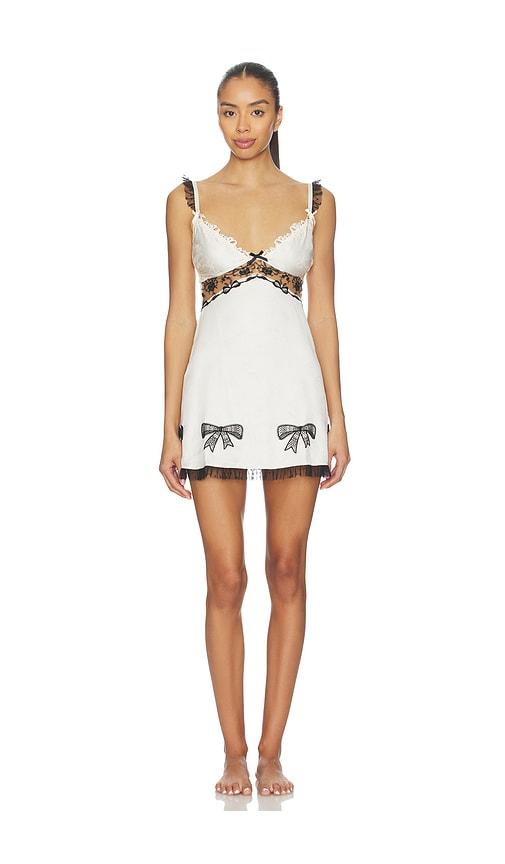 For Love & Lemons Bow Time Slip Dress in Cream by FOR LOVE&LEMONS