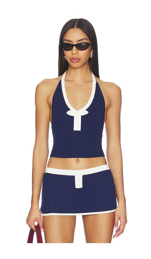 For Love & Lemons Caroline Top in Navy by FOR LOVE&LEMONS