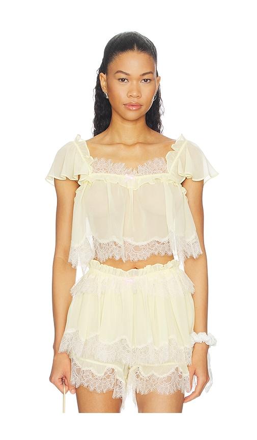 For Love & Lemons Chante Top in Yellow by FOR LOVE&LEMONS