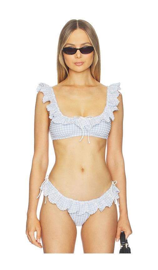 For Love & Lemons Daisy Lane Bikini Top in Blue by FOR LOVE&LEMONS