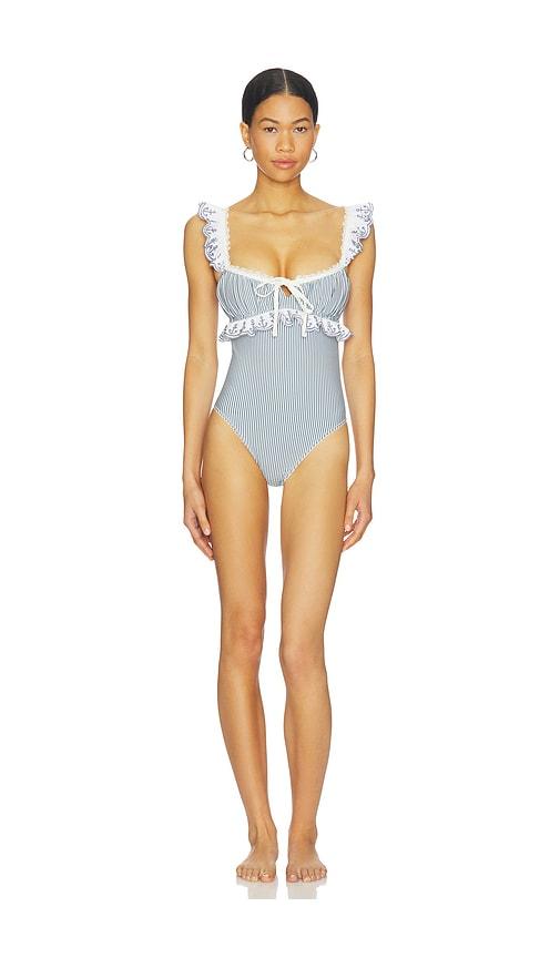 For Love & Lemons Daisy Lane One Piece Swimsuit in Slate by FOR LOVE&LEMONS