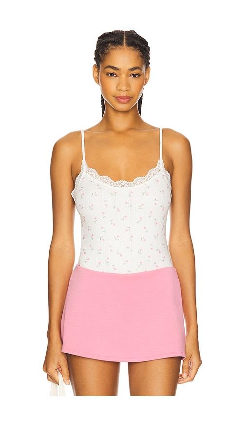 For Love & Lemons Elliana Bodysuit in White by FOR LOVE&LEMONS