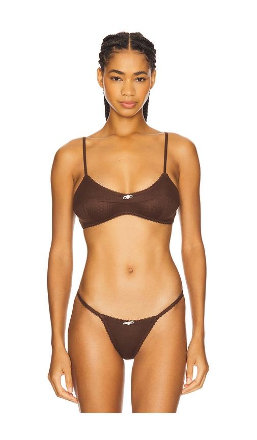 For Love & Lemons Elliana Bralette in Brown by FOR LOVE&LEMONS
