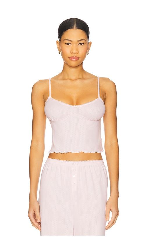 For Love & Lemons Elliana Sleep Top in Pink by FOR LOVE&LEMONS