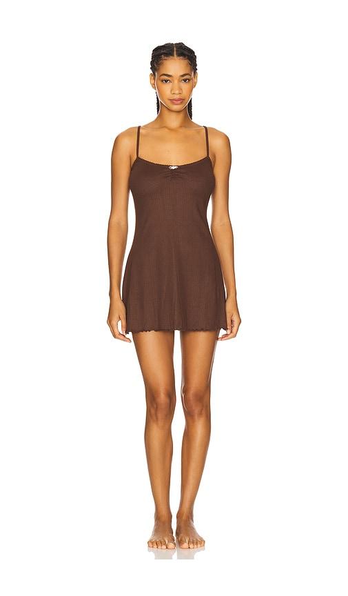 For Love & Lemons Elliana Slip Dress in Brown by FOR LOVE&LEMONS