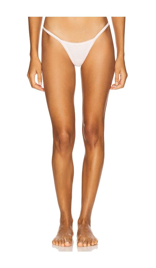For Love & Lemons Elliana Thong Panty in Pink by FOR LOVE&LEMONS