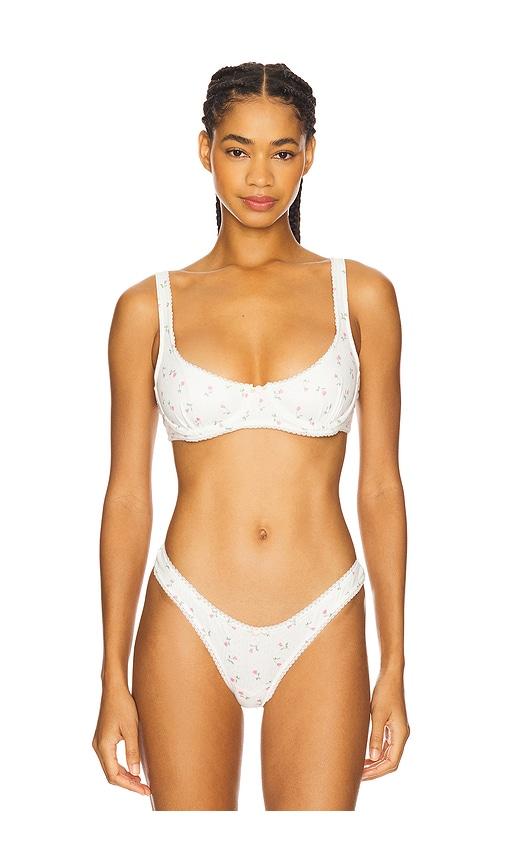 For Love & Lemons Elliana Underwire Bra in White by FOR LOVE&LEMONS