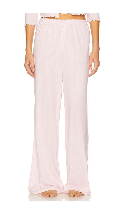 For Love & Lemons Elliana Wide Leg Pant in Pink by FOR LOVE&LEMONS