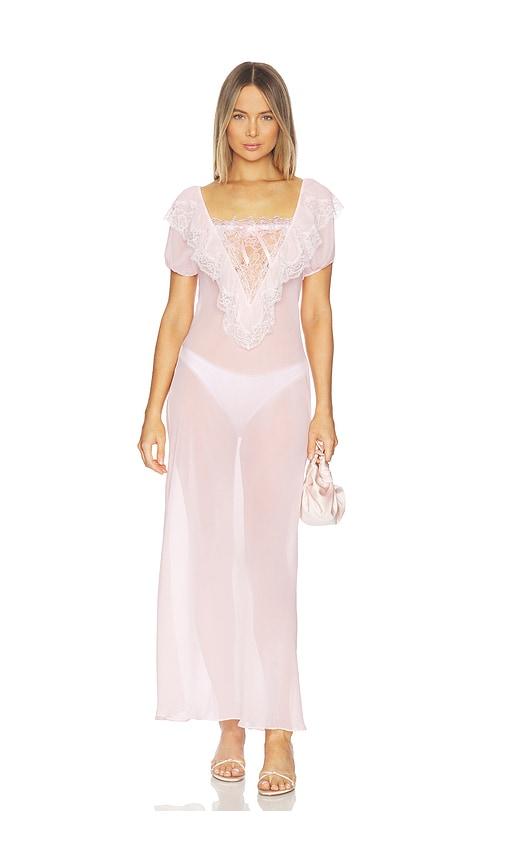 For Love & Lemons Grace Maxi Slip Dress in Pink by FOR LOVE&LEMONS