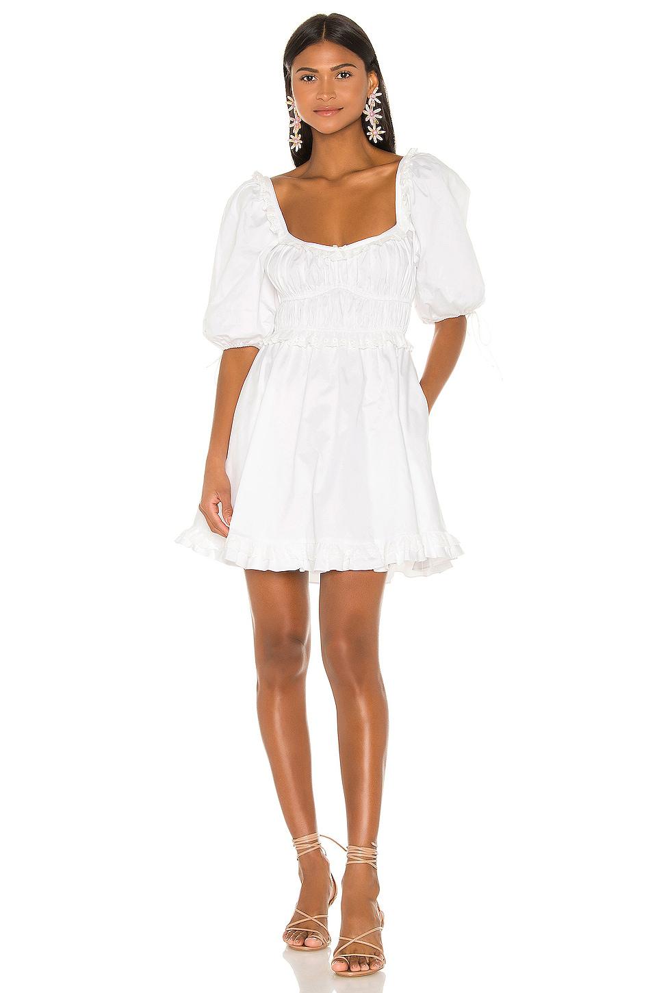For Love & Lemons Jackson Mini Dress in White by FOR LOVE&LEMONS