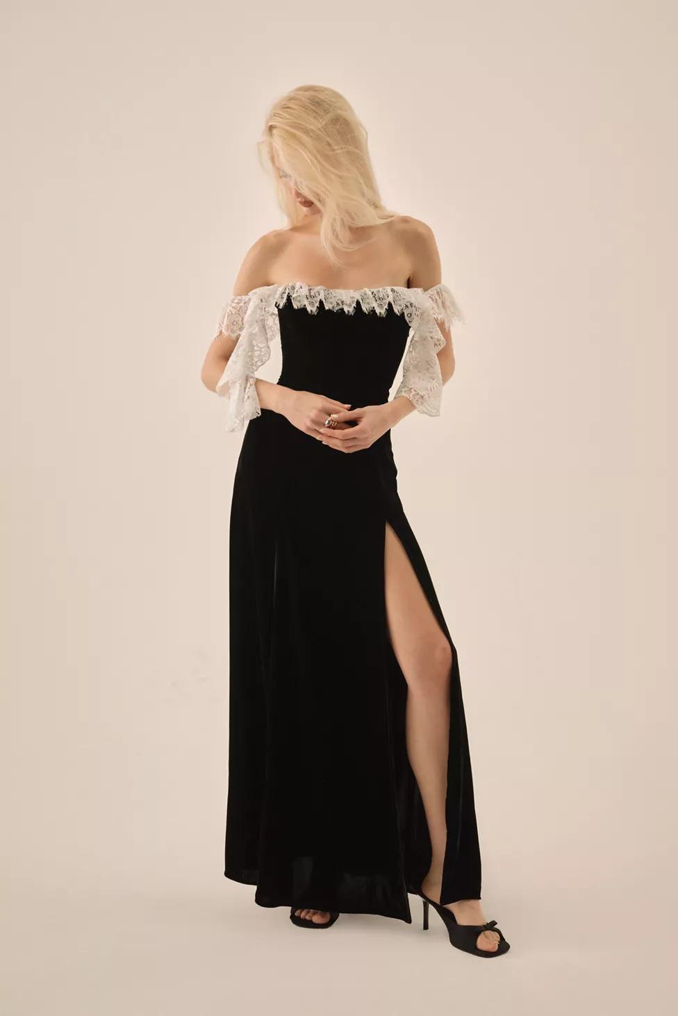 For Love & Lemons La Vie En Bow Velvet Maxi Dress by FOR LOVE&LEMONS
