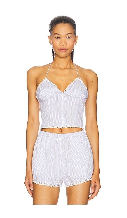 For Love & Lemons Lakeside Top in Baby Blue by FOR LOVE&LEMONS
