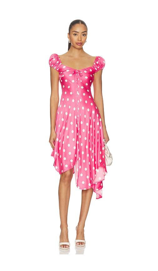 For Love & Lemons Lilian Midi Dress in Pink by FOR LOVE&LEMONS