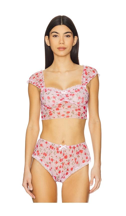 For Love & Lemons Lottie Sleep Top in Pink by FOR LOVE&LEMONS