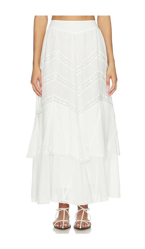 For Love & Lemons Lou Maxi Skirt in White by FOR LOVE&LEMONS