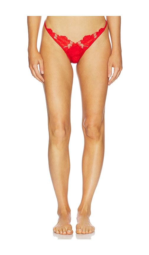For Love & Lemons Love Is A Rose Thong Panty in Red by FOR LOVE&LEMONS