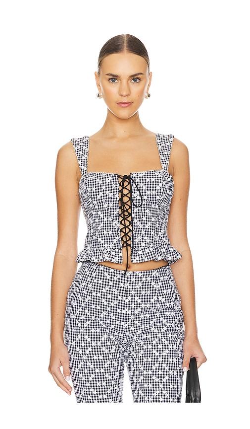 For Love & Lemons Mimi Top in Black by FOR LOVE&LEMONS