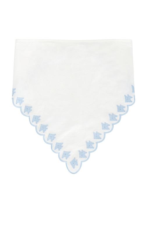 For Love & Lemons Poppy Poplin Headscarf in White,Baby Blue by FOR LOVE&LEMONS