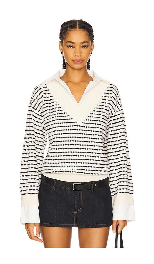 For Love & Lemons Regatta Stripe Knit Sweater in Cream by FOR LOVE&LEMONS