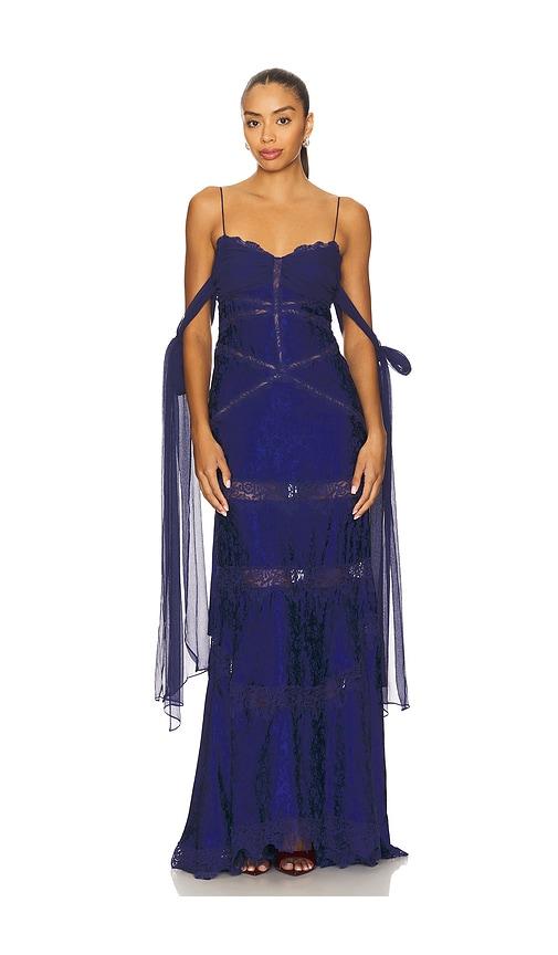 For Love & Lemons Rita Lace Gown in Royal by FOR LOVE&LEMONS